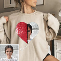Sweatshirt met foto en pailletten