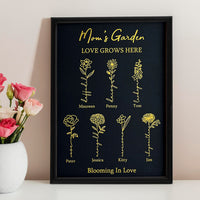 Hot Sale⭐️Aangepast geboortebloemframe van goudfolie