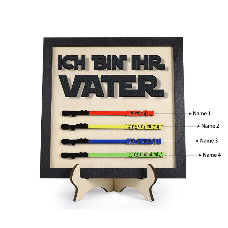 Houten decoratie voor vader - gepersonaliseerd 1-6 namen - ik ben haar vader - ornament houten decoratie voor vader