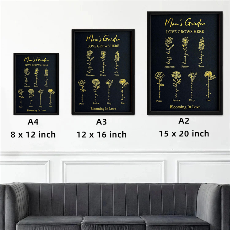 Hot Sale⭐️Aangepast geboortebloemframe van goudfolie