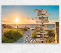 Toile personnalisée « Panneau sur la plage »