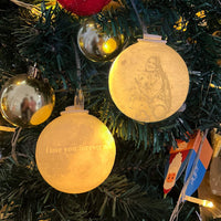 Gepersonaliseerde 3D-geprinte kerstversiering, gepersonaliseerde kerstboombal