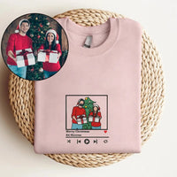 Cadeaux de Noël Sweat-shirt brodé personnalisé Portrait Lecteur de musique Couple Cadeau de famille