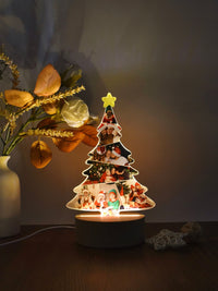 Lampe photo collage personnalisée en forme de sapin de Noël avec photos