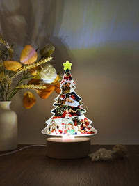 Lampe photo collage personnalisée en forme de sapin de Noël avec photos