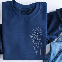 Sweatshirt met geborduurde foto en portret