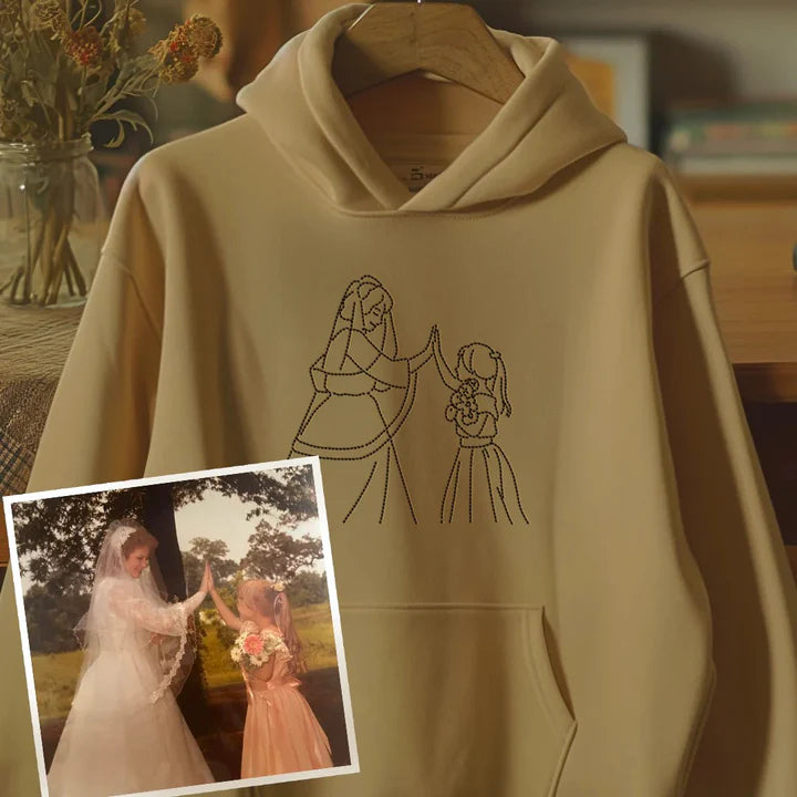 Sweatshirt met geborduurd portret, unieke cadeaus voor papa