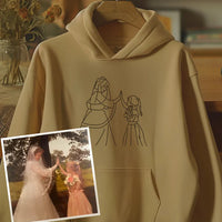 Sweatshirt met geborduurd portret, unieke cadeaus voor papa