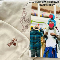 Individuell besticktes Portrait-Foto-Sweatshirt, einzigartiges Geschenk für Papa, Weihnachtsgeschenk
