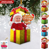 Notre plus beau cadeau - Le premier Noël de bébé, décoration photo acrylique personnalisée