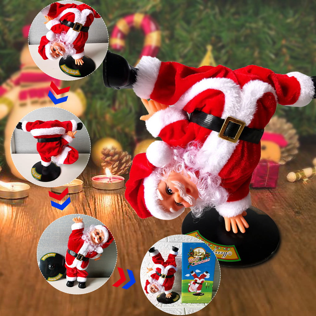 Décorations de Noël, Père Noël, danse, poupée chantante comme poupées de Noël en peluche, jouets musicaux pour enfants