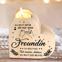 Hartvormige kaarsenhouder - Jij bent een deel van mijn leven - Voor mijn beste vriend
