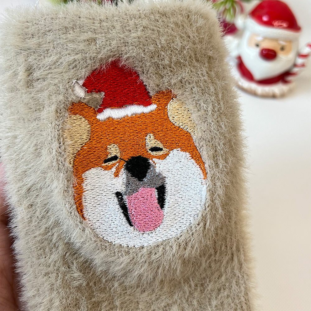 Gepersonaliseerde vingerloze handschoenen met geborduurd dierenportret