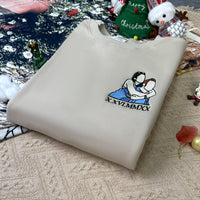 Sweat-shirt brodé personnalisé, style velours, portrait, lecteur de musique, chiffres romains, texte personnalisé, cadeau pour couples et famille