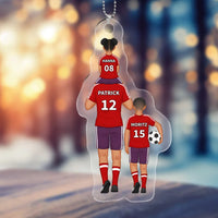Gepersonaliseerde acryl sleutelhangers met 2-4 namen voor voetbalteams