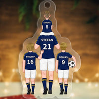 Gepersonaliseerde acryl sleutelhangers met 2-4 namen voor voetbalteams