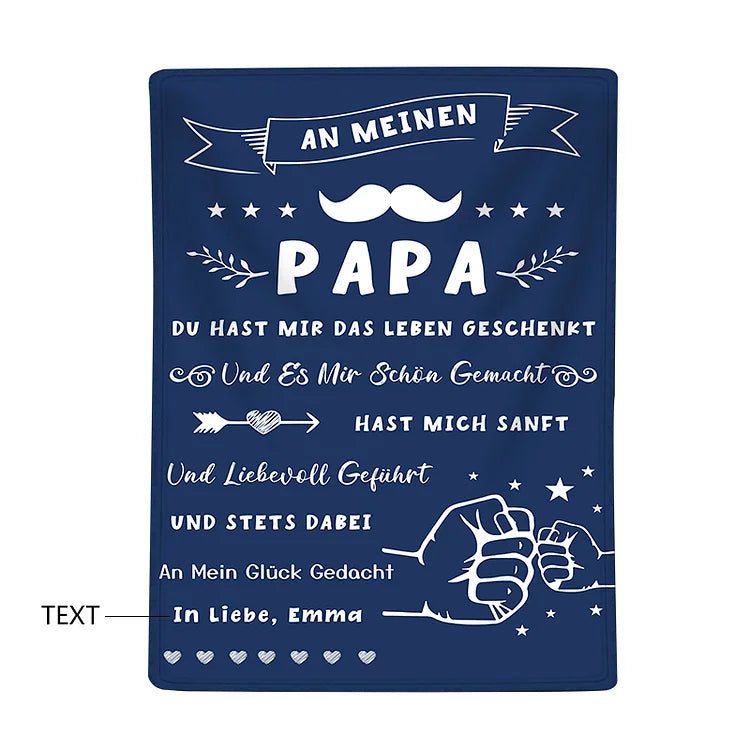 Gepersonaliseerde tekstvuistdeken - Aan mijn vader - Cadeau voor vader