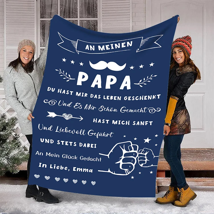 Gepersonaliseerde tekstvuistdeken - Aan mijn vader - Cadeau voor vader