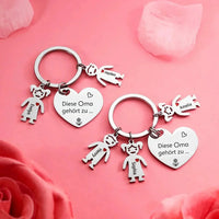 Gepersonaliseerde 1-4 namen familie hart sleutelhanger - Deze oma is van jou - Cadeau voor oma