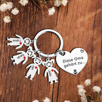 Gepersonaliseerde 1-4 namen familie hart sleutelhanger - Deze oma is van jou - Cadeau voor oma