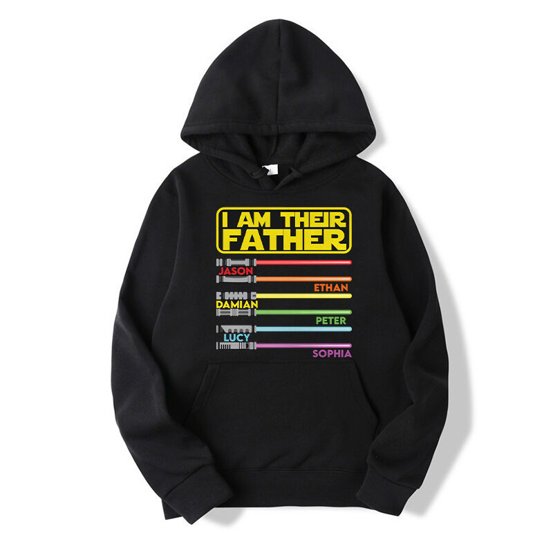 T-shirt personnalisé « Je suis leur père » Motif sabre laser Nom personnalisé Design Cadeau attrayant pour cher papa Sweat à capuche