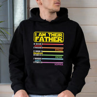 T-shirt personnalisé « Je suis leur père » Motif sabre laser Nom personnalisé Design Cadeau attrayant pour cher papa Sweat à capuche