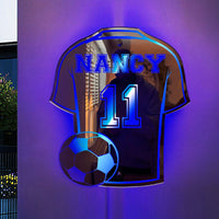 Miroir lumineux LED personnalisé en forme de maillot, cadeau sympa pour les amateurs de sport