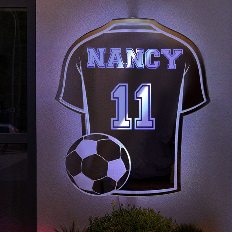 Miroir lumineux LED personnalisé en forme de maillot, cadeau sympa pour les amateurs de sport