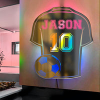 Miroir lumineux LED personnalisé en forme de maillot, cadeau sympa pour les amateurs de sport