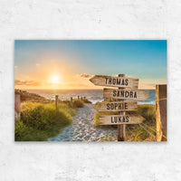 Toile personnalisée « Panneau sur la plage »