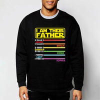 T-shirt personnalisé « Je suis leur père » Motif sabre laser Nom personnalisé Design Cadeau attrayant pour cher papa Sweat à capuche
