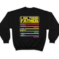 T-shirt personnalisé « Je suis leur père » Motif sabre laser Nom personnalisé Design Cadeau attrayant pour cher papa Sweat à capuche
