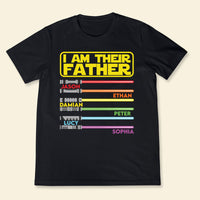 T-shirt personnalisé « Je suis leur père » Motif sabre laser Nom personnalisé Design Cadeau attrayant pour cher papa Sweat à capuche