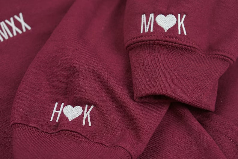 Sweat à capuche zippé brodé avec chiffres romains pour anniversaire | Sweat à capuche brodé | Sweat à capuche avec date d'anniversaire