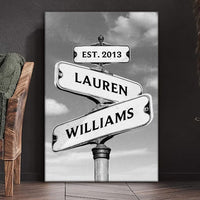 Always Beside You – Paar personalisierte individuelle vertikale Leinwand – Geschenk für Ehemann, Ehefrau, Jahrestag