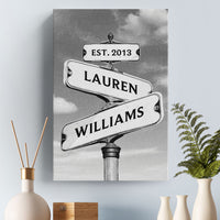 Always Beside You – Paar personalisierte individuelle vertikale Leinwand – Geschenk für Ehemann, Ehefrau, Jahrestag