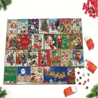Calendrier de l'Avent Puzzle de Noël – 24 boîtes Puzzle compte à rebours de Noël Jouet Cadeau pour enfants Adultes