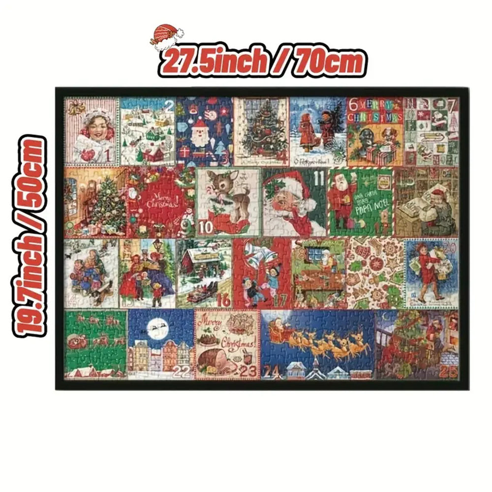 Calendrier de l'Avent Puzzle de Noël – 24 boîtes Puzzle compte à rebours de Noël Jouet Cadeau pour enfants Adultes