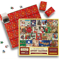 Calendrier de l'Avent Puzzle de Noël – 24 boîtes Puzzle compte à rebours de Noël Jouet Cadeau pour enfants Adultes