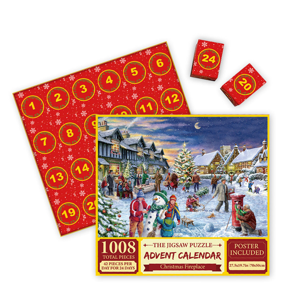 Calendrier de l'Avent Puzzle de Noël – 24 boîtes Puzzle compte à rebours de Noël Jouet Cadeau pour enfants Adultes