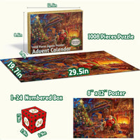 Calendrier de l'Avent Puzzle de Noël – 24 boîtes Puzzle compte à rebours de Noël Jouet Cadeau pour enfants Adultes