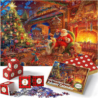 Calendrier de l'Avent Puzzle de Noël – 24 boîtes Puzzle compte à rebours de Noël Jouet Cadeau pour enfants Adultes