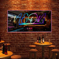 Lumières décoratives de bar, nom personnalisé, enseigne miroir, texte personnalisé, LED, multicolore, illuminé, tenture murale, enseignes au néon, décoration murale