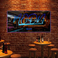 Lumières décoratives de bar, nom personnalisé, enseigne miroir, texte personnalisé, LED, multicolore, illuminé, tenture murale, enseignes au néon, décoration murale