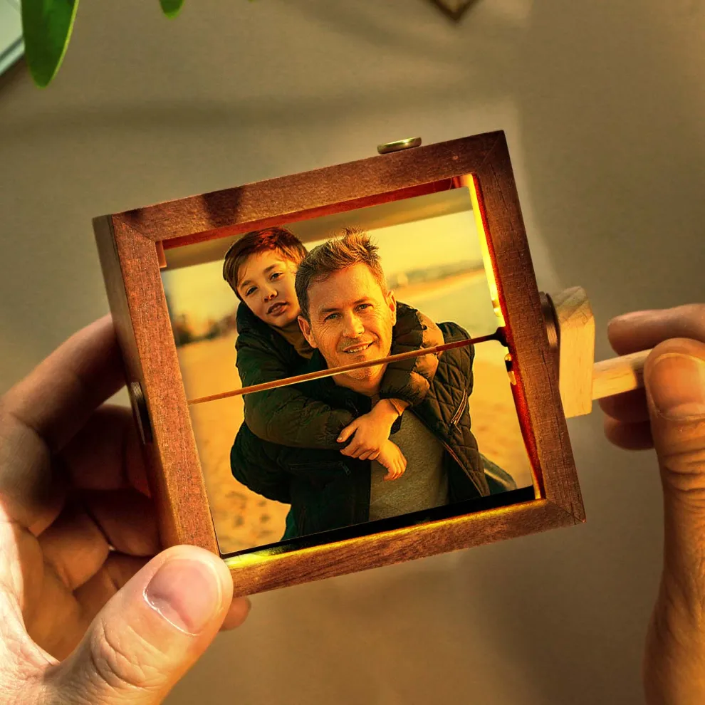 Handkurbel-Flipbook-Box für Papa,Personalisiertes und einzigartiges Geschenk