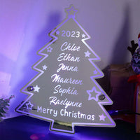 Miroir lumineux personnalisé pour sapin de Noël avec nom de famille, cadeaux de Noël