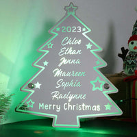 Miroir lumineux personnalisé pour sapin de Noël avec nom de famille, cadeaux de Noël