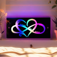 Miroir lumineux personnalisé avec nom et amour infini, cadeau pour couple