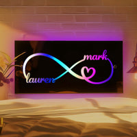 Miroir lumineux personnalisé avec nom, cadeau personnalisé pour les couples