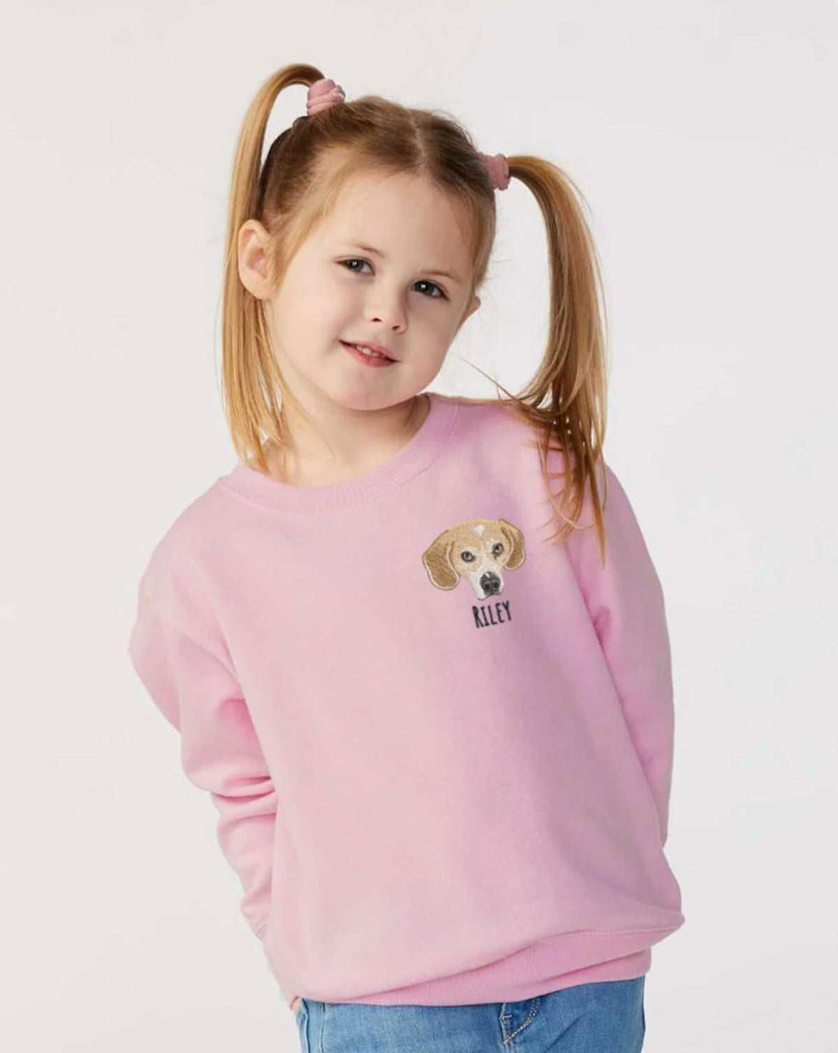 Gepersonaliseerde geborduurde huisdierentrui voor kinderen, peuterhondentrui, gepersonaliseerde kindertrui, peutercadeau, kerstcadeau voor kinderen